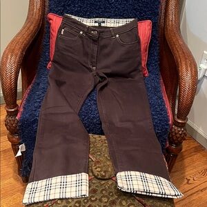 Brown Pants with Plaid Cuffs